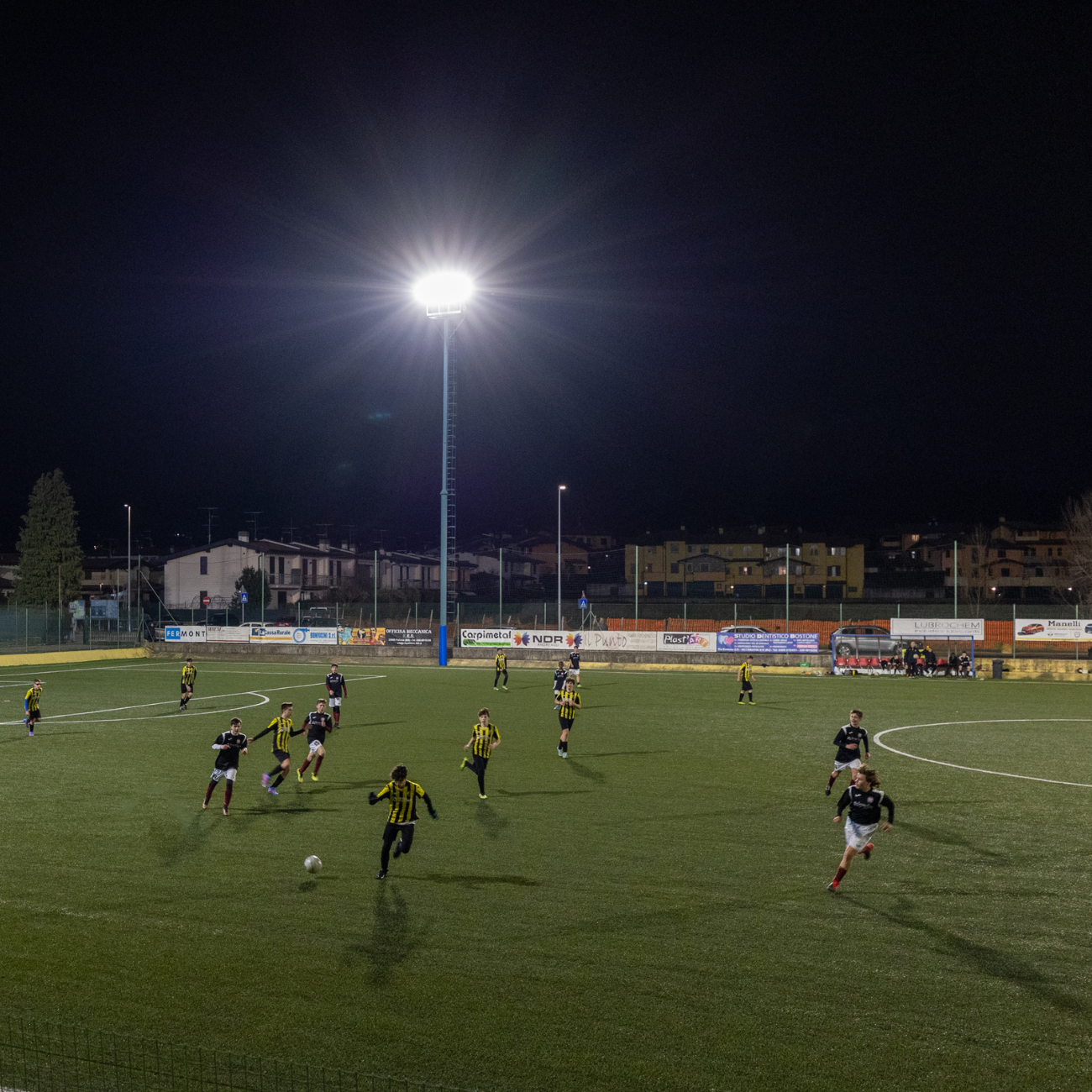 Campo da calcio durante una partita