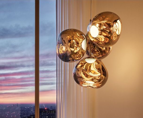 Lampada Melt di Tom Dixon, esempio iconico di design e illuminazione contemporanea.