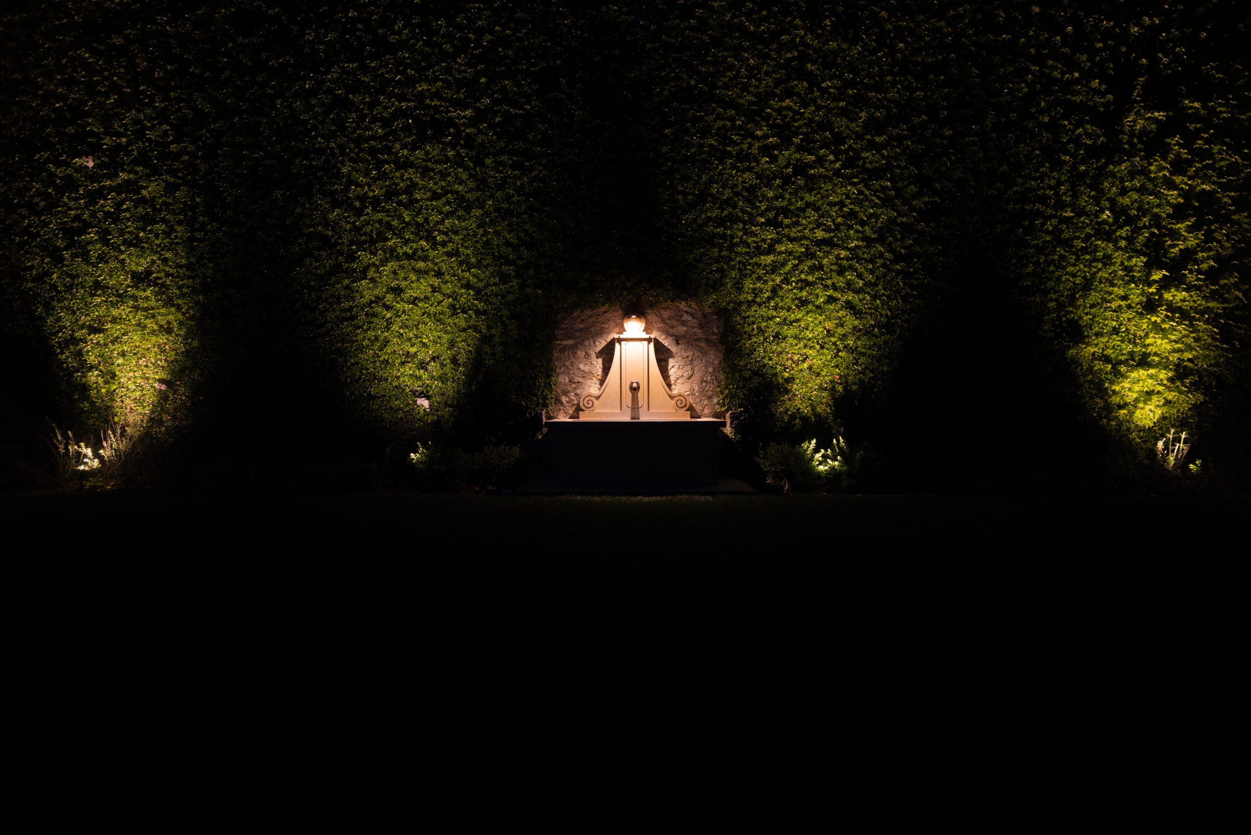 Illuminazione alberi con faretti da esterno