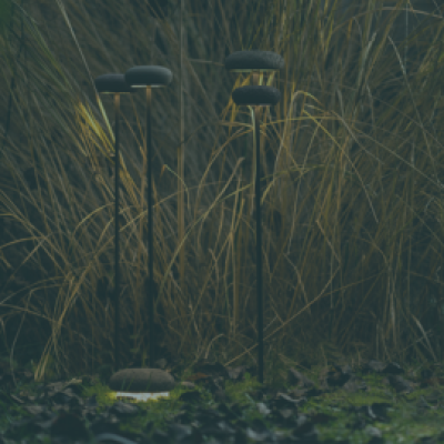 9010 lampada da tavolo posizionata in un giardino