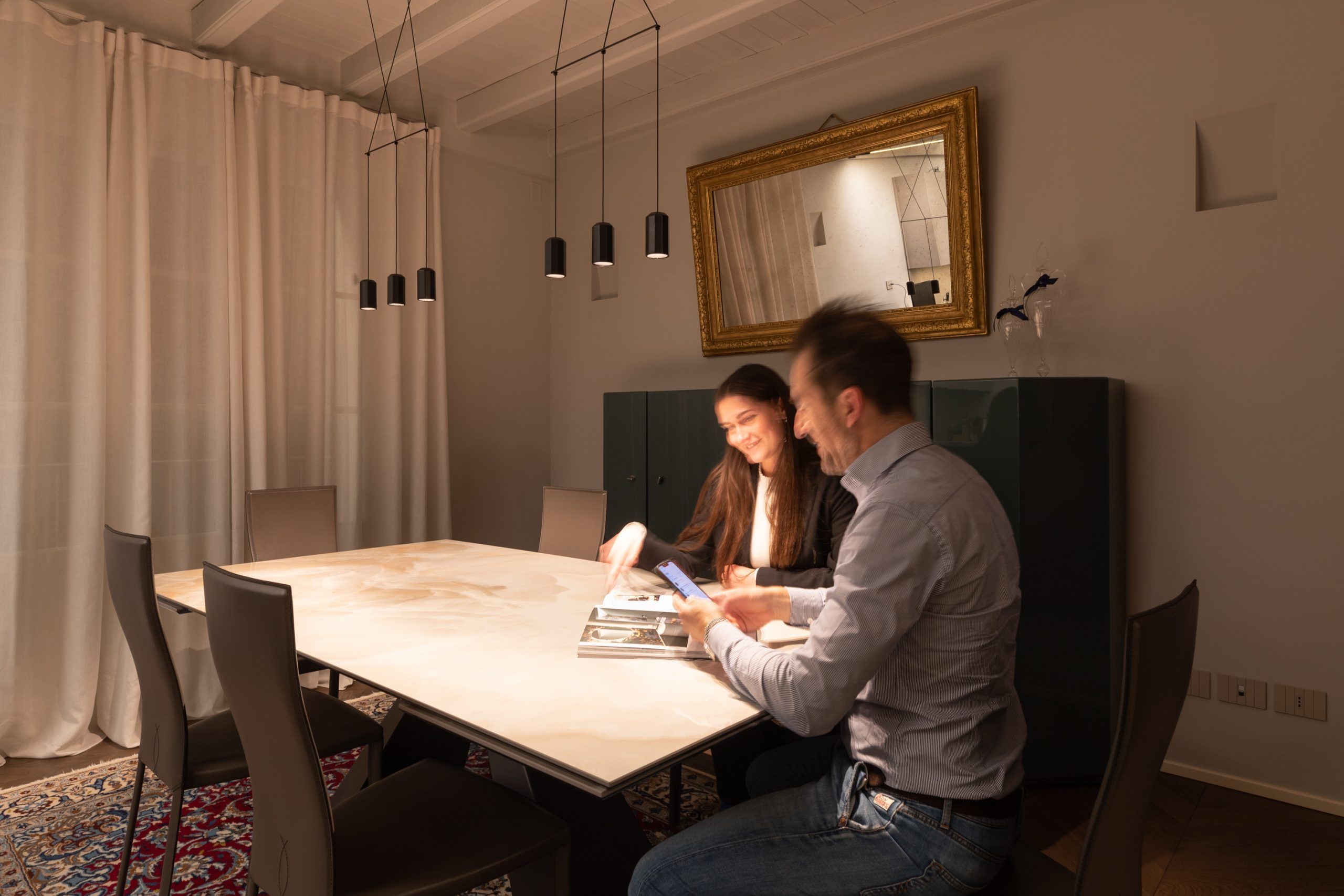 Sospensione wireflow lineal vibia