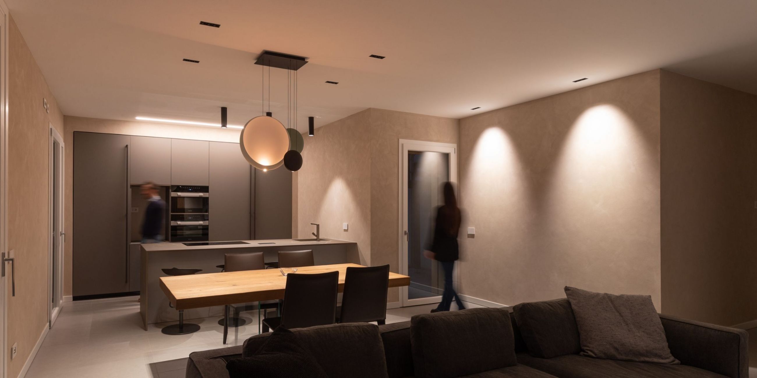 Illuminazione cucina open space brescia