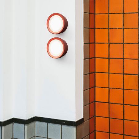 Doppia luce con esterno in alluminio dipinta di rosso