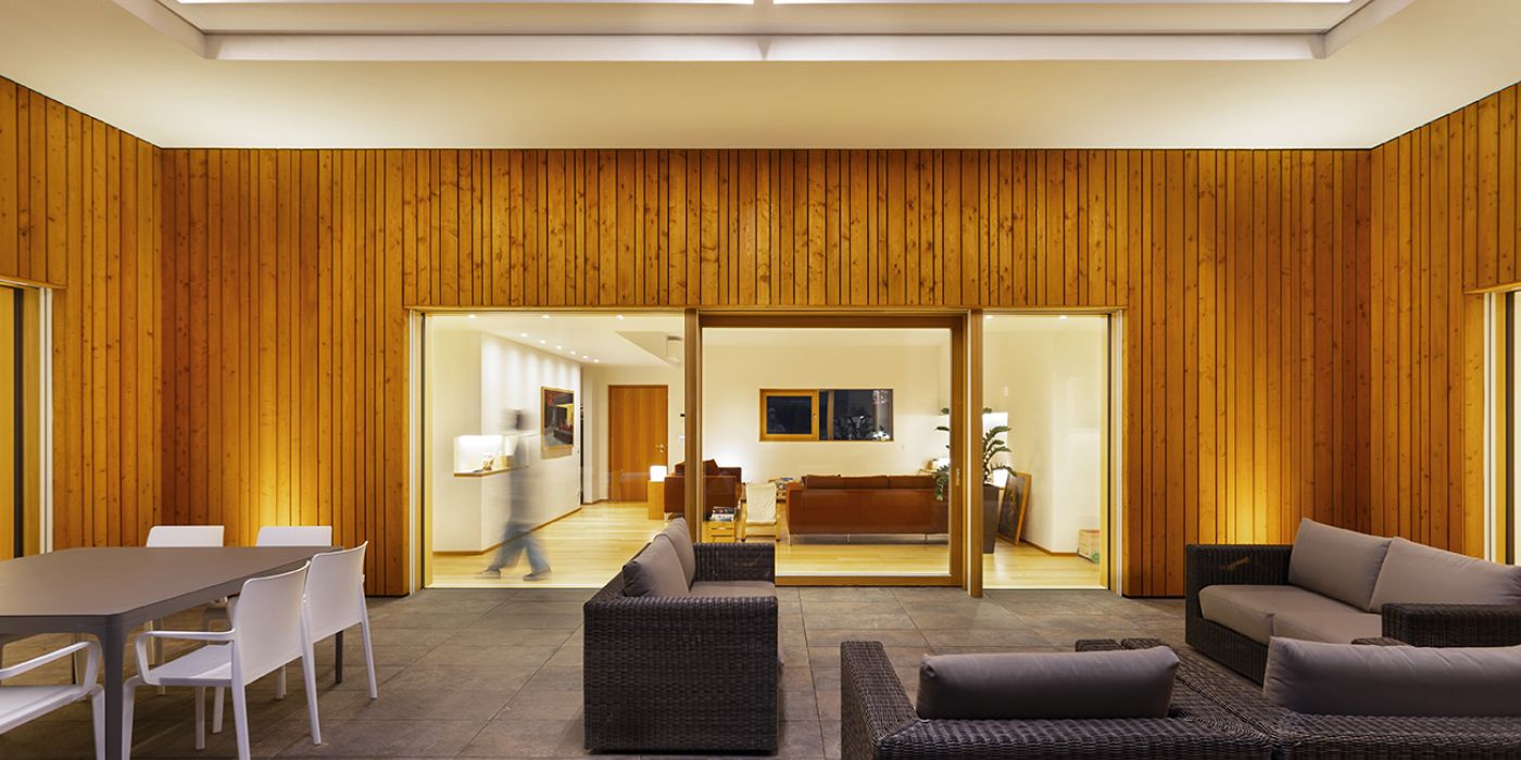 Illuminare terrazza villa privata con elementi tecnici