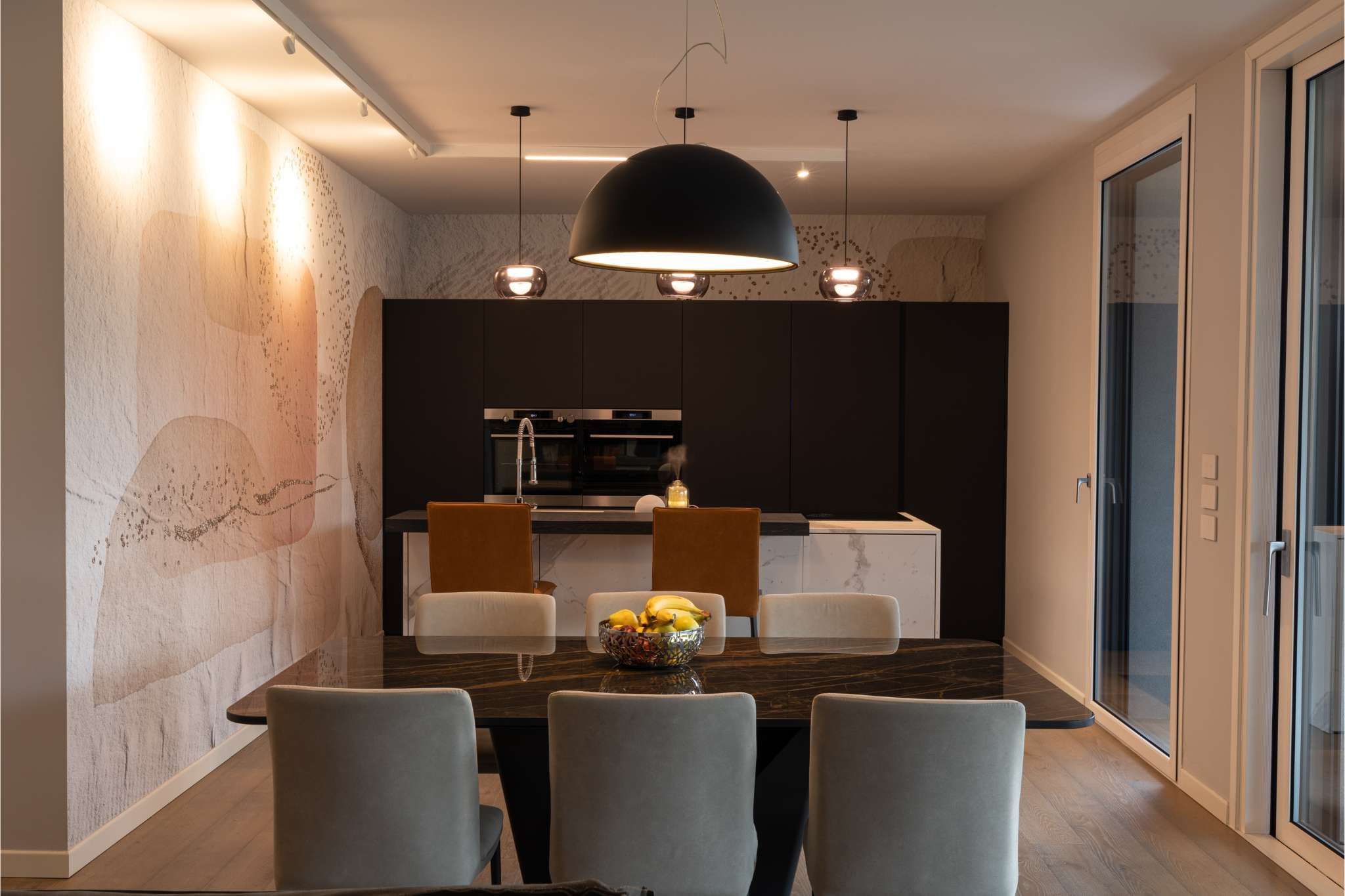 Illuminazione cucina e sala da pranzo con sospensione