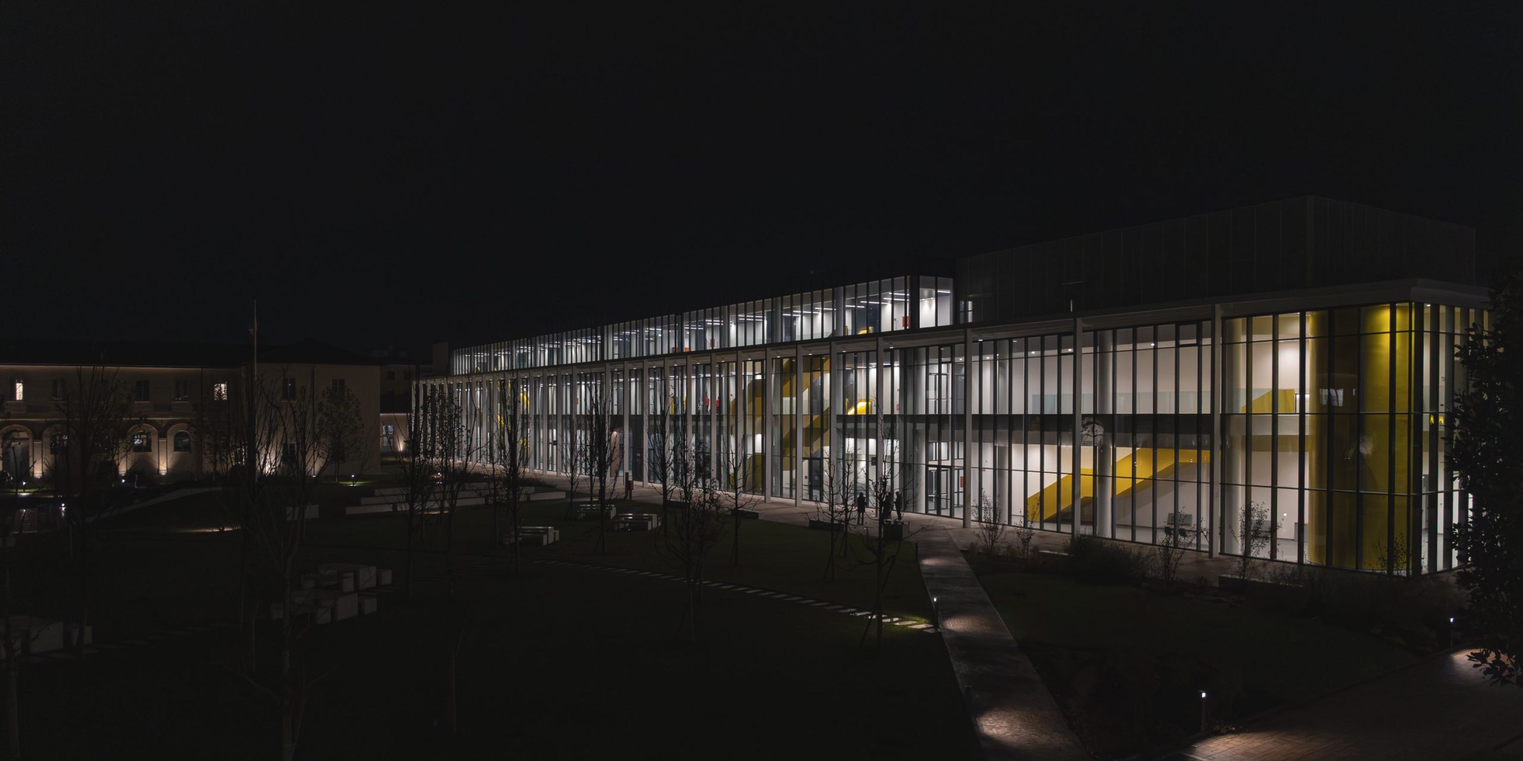 Il risultato dela riqualificazione illuminotecnica del nuovo polo universitario